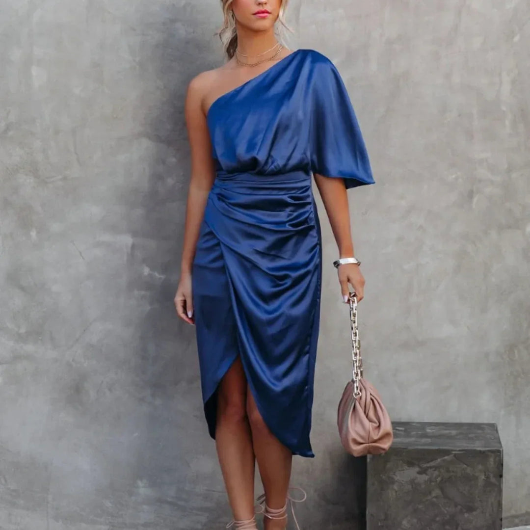 Bianca Satin One Shoulder Mini Dress