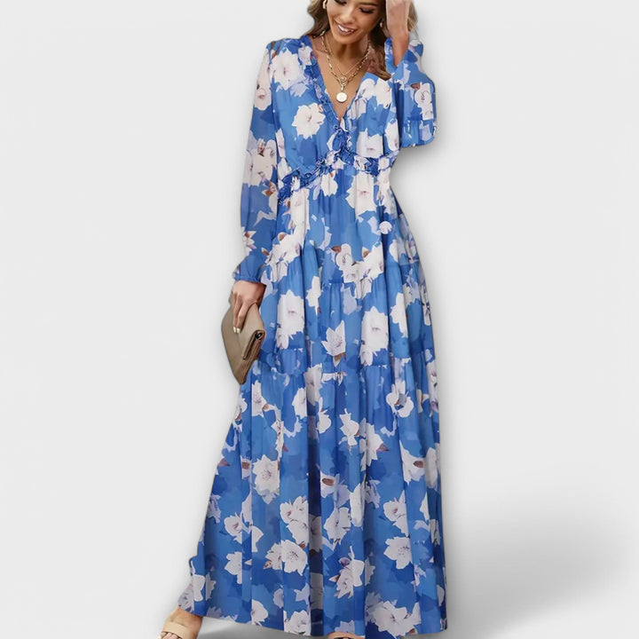 Sofia Pleated Floral Maxi Dress