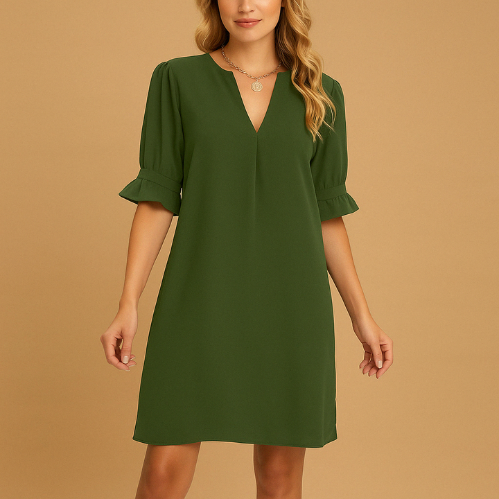 Elowen Pleated Half Sleeve Midi Dress