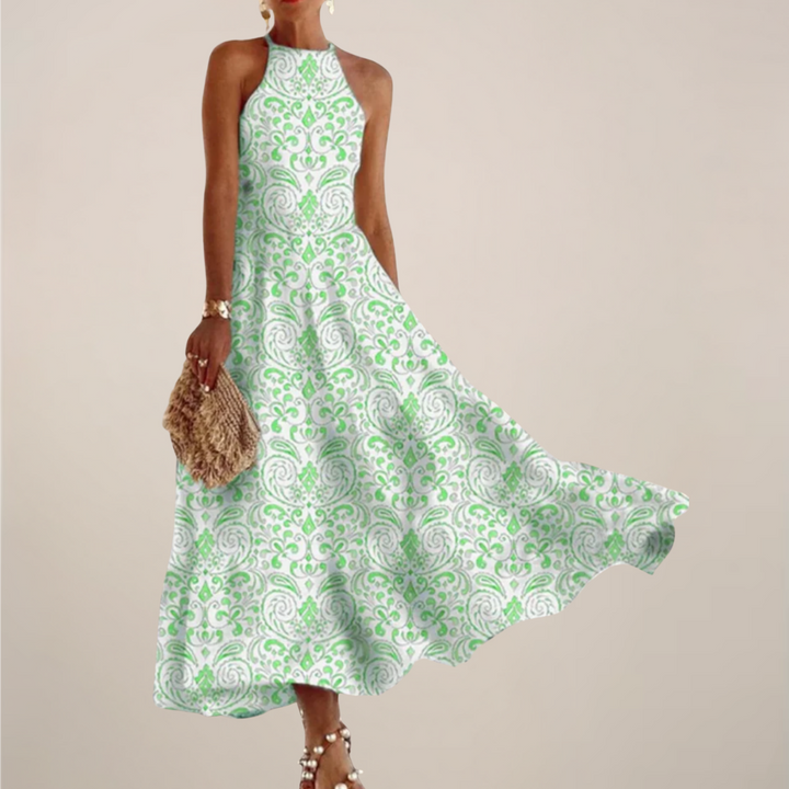 Alina Printed Halter Maxi Dress