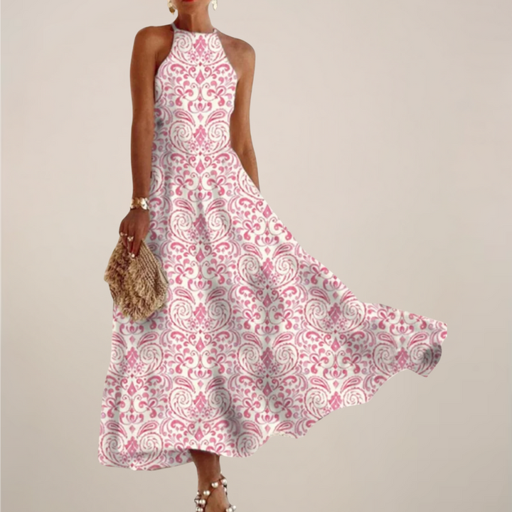 Alina Printed Halter Maxi Dress