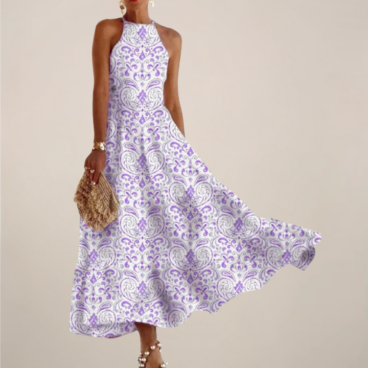 Alina Printed Halter Maxi Dress