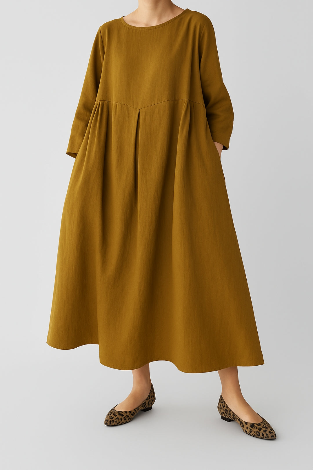 Eleni Pleated Relaxed Midi Dress