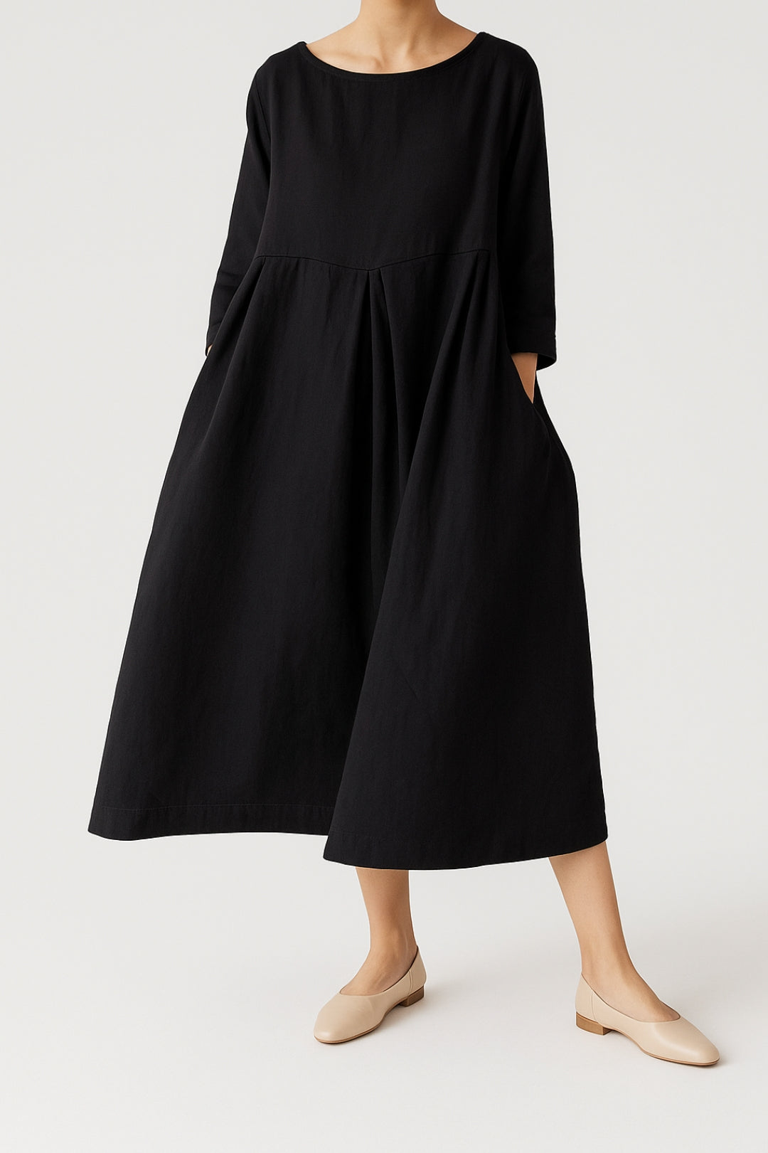 Eleni Pleated Relaxed Midi Dress