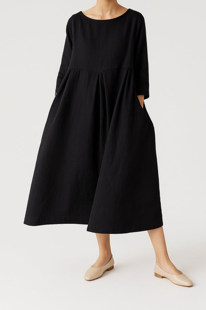 Eleni Pleated Relaxed Midi Dress