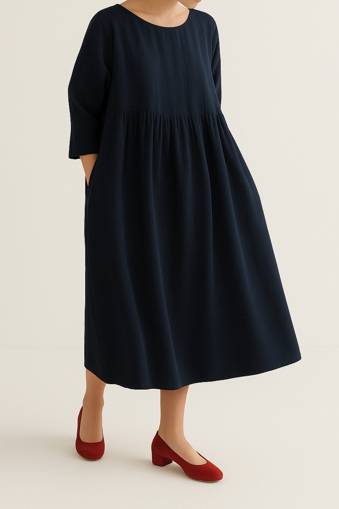 Eleni Pleated Relaxed Midi Dress