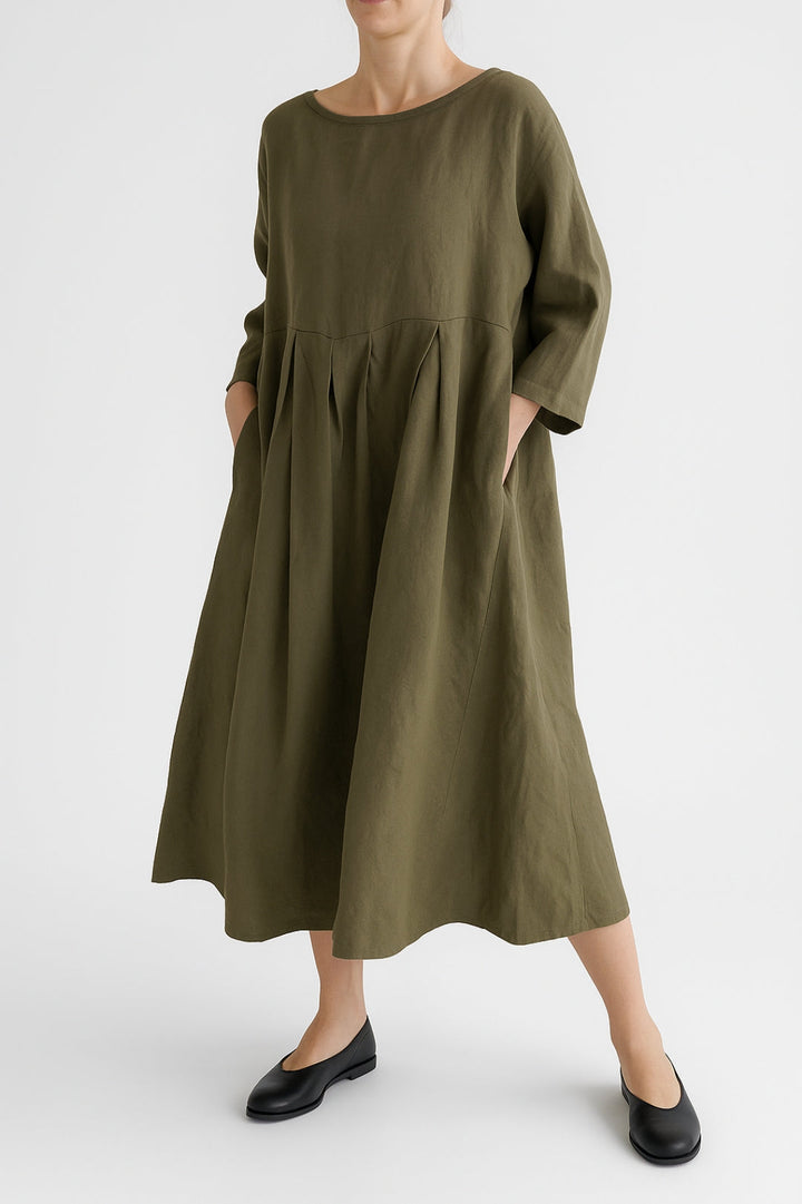 Eleni Pleated Relaxed Midi Dress