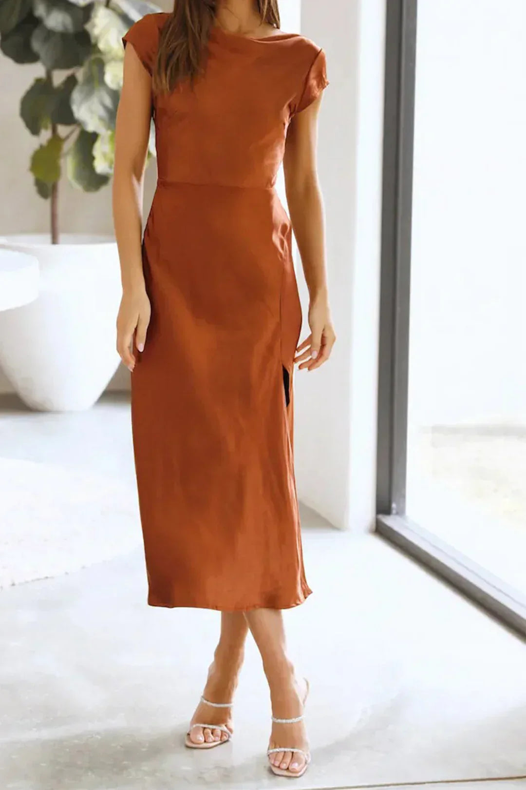 Sabrina Minimalist Slip Midi Dress