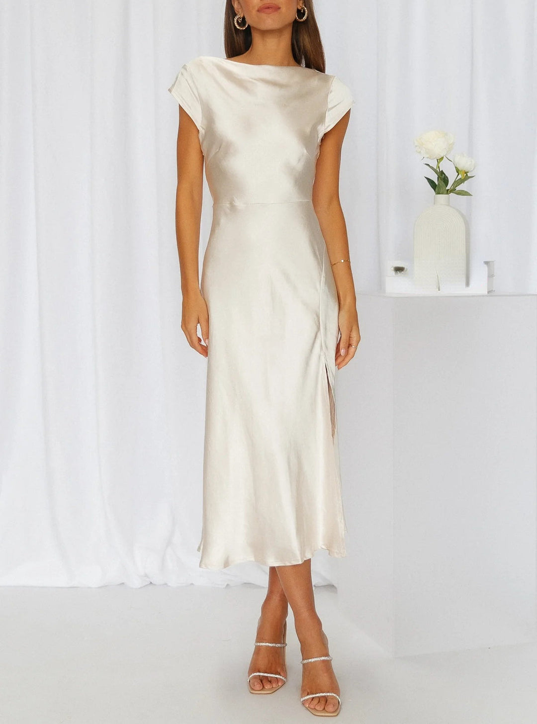 Sabrina Minimalist Slip Midi Dress