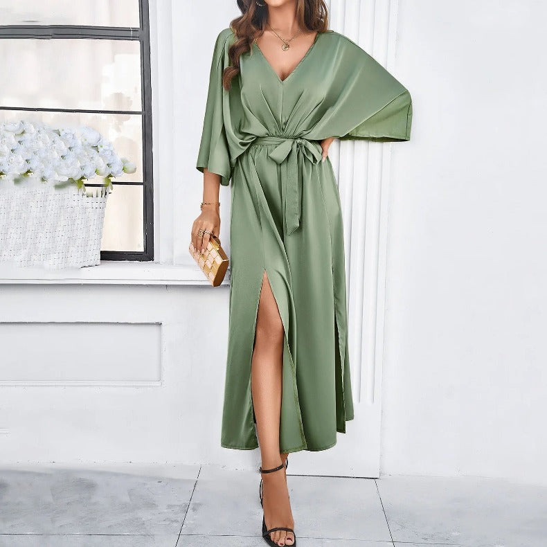 Eva Tie-Waist Maxi Dress