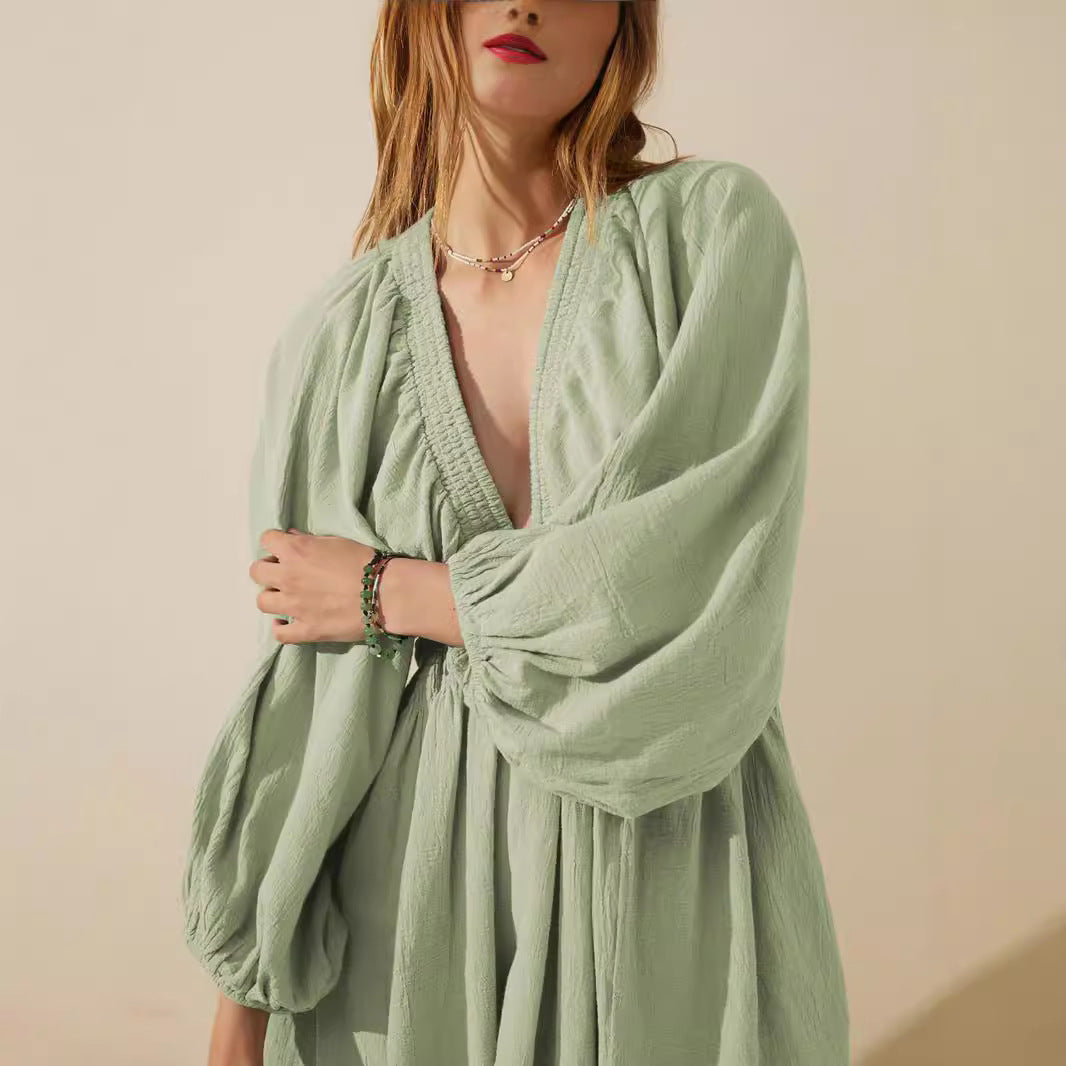 Aurelia Relaxed V Neck Mini Dress