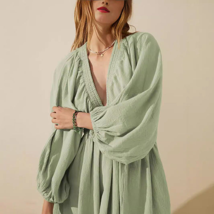 Aurelia Relaxed V Neck Mini Dress