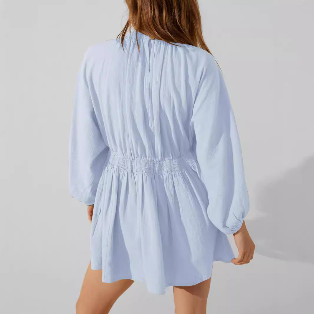 Aurelia Relaxed V Neck Mini Dress