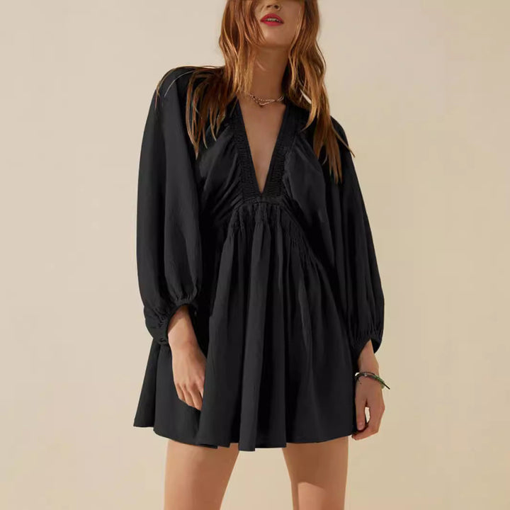 Aurelia Relaxed V Neck Mini Dress