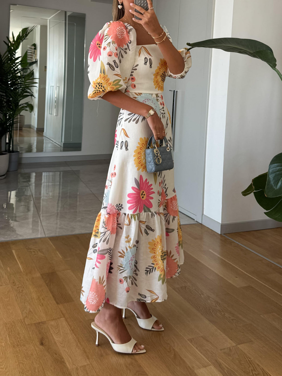 Alessandra Floral Puff Sleeve Maxi Dress