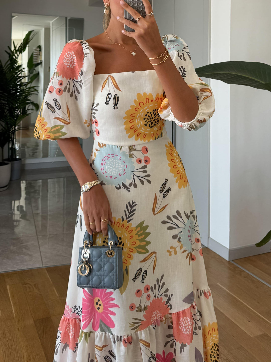 Alessandra Floral Puff Sleeve Maxi Dress