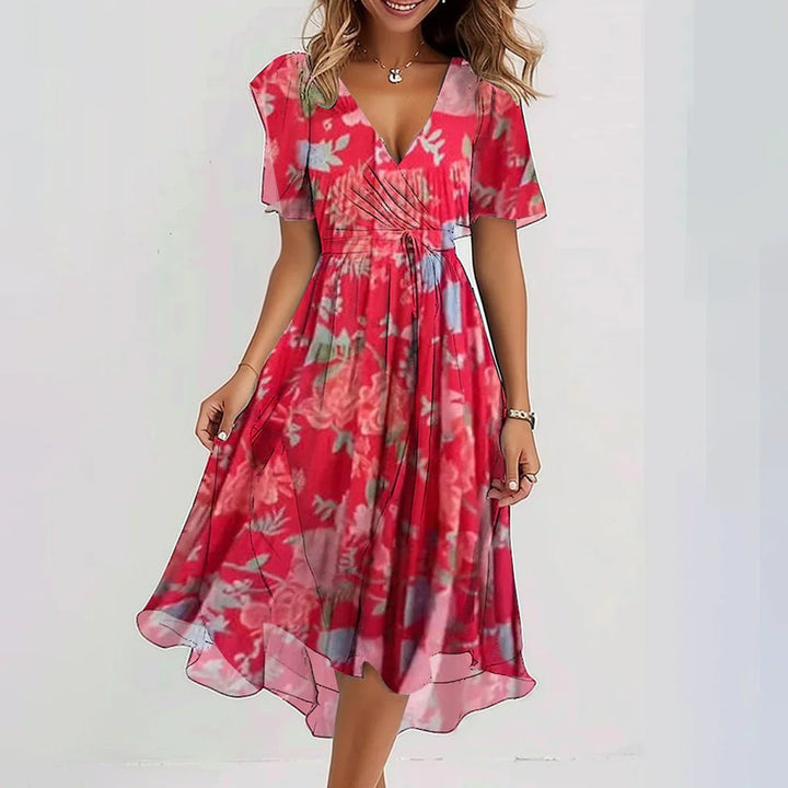Connie Floral Wrap Midi Dress