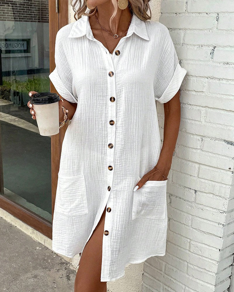 Melissa Button Front Shirt Dress
