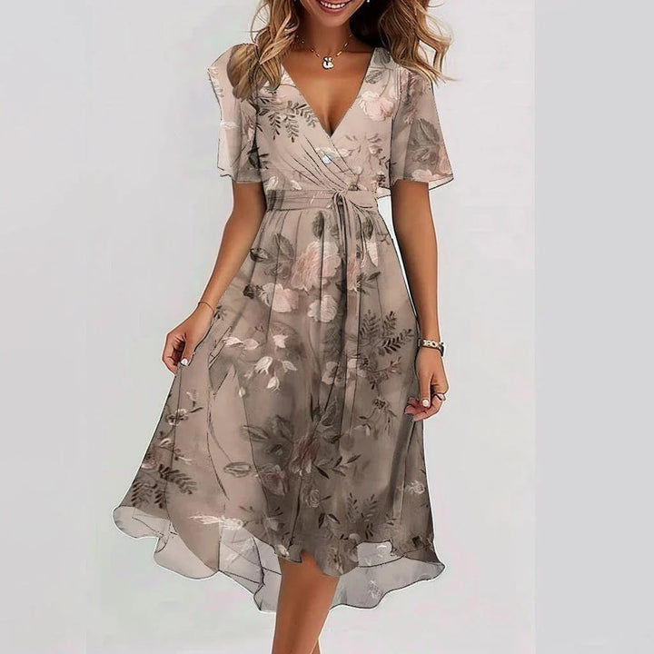 Connie Floral Wrap Midi Dress
