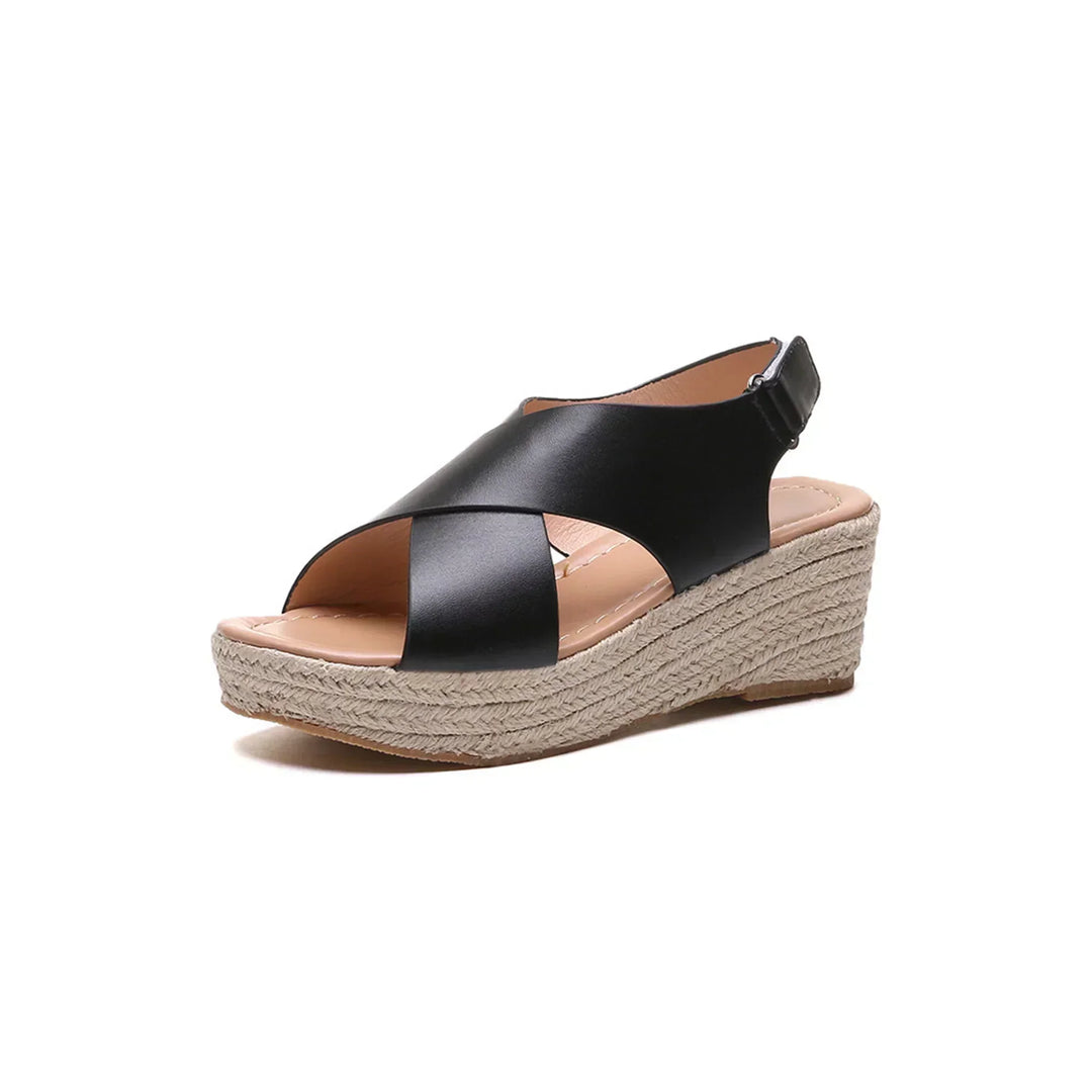Selene Cross-Strap Wedge Sandal