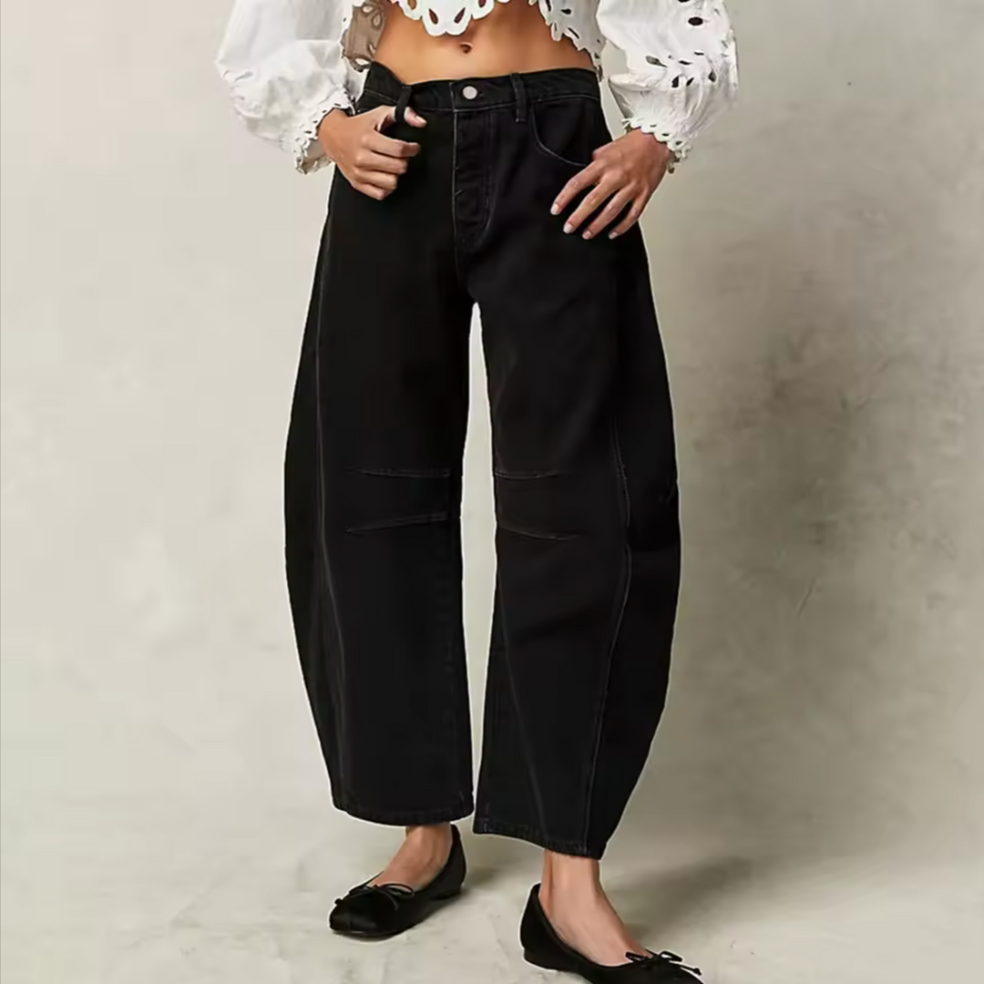 Everly Barrel-Leg Denim Jeans