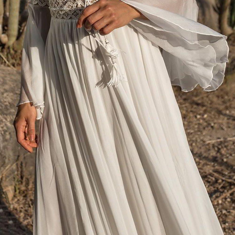 Elara Lace-Up Bodice Maxi Dress