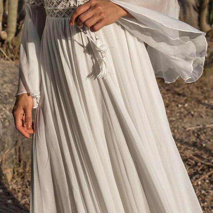 Elara Lace-Up Bodice Maxi Dress