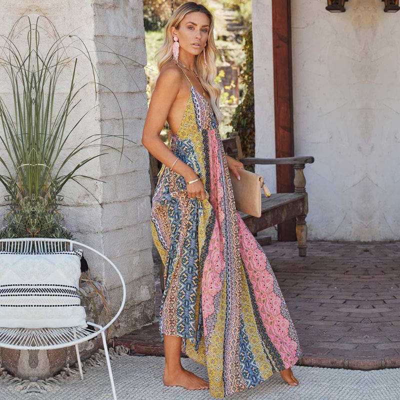 Sofia Bohemian Print Maxi Dress