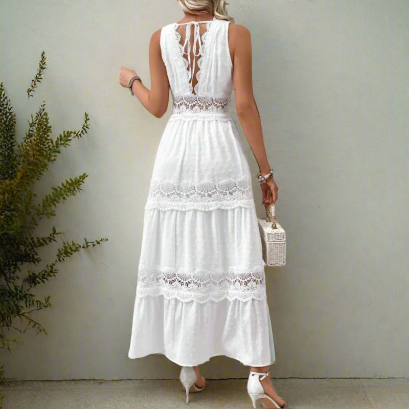 Elena Lace Panel Maxi Dress