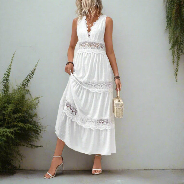 Elena Lace Panel Maxi Dress