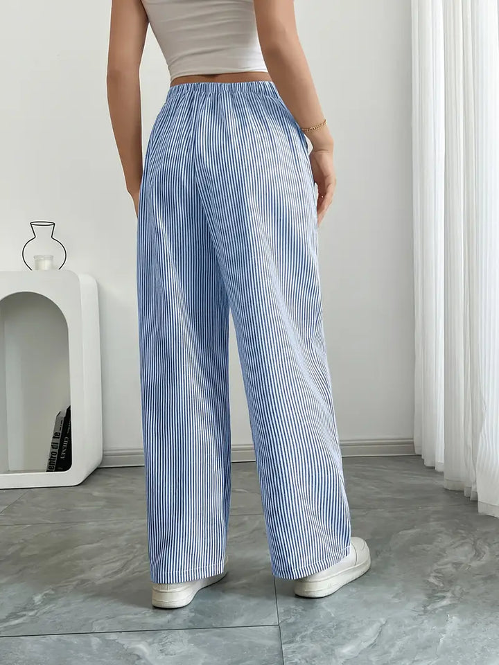 Soleia Striped Wide-Leg Trouser