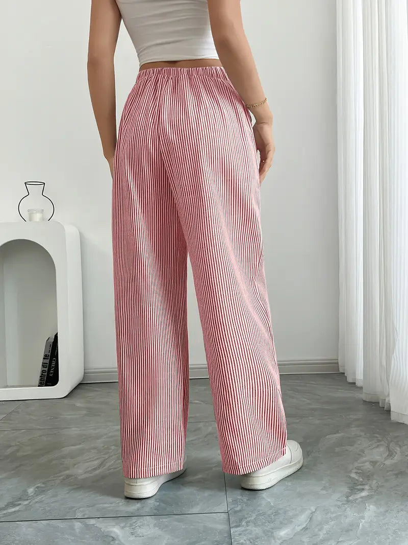 Soleia Striped Wide-Leg Trouser