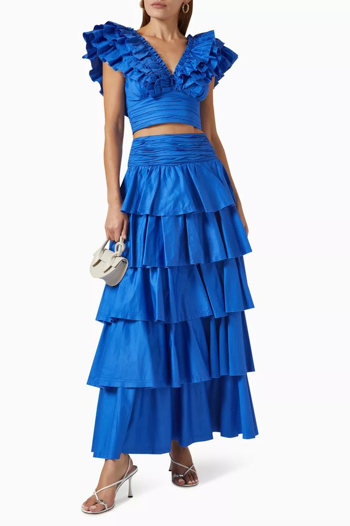 Celestia Ruffle Tiered Maxi Skirt Set