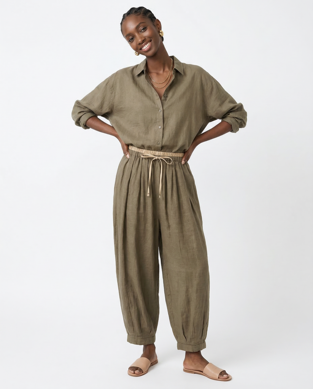 Avelie Linen Tapered Trousers
