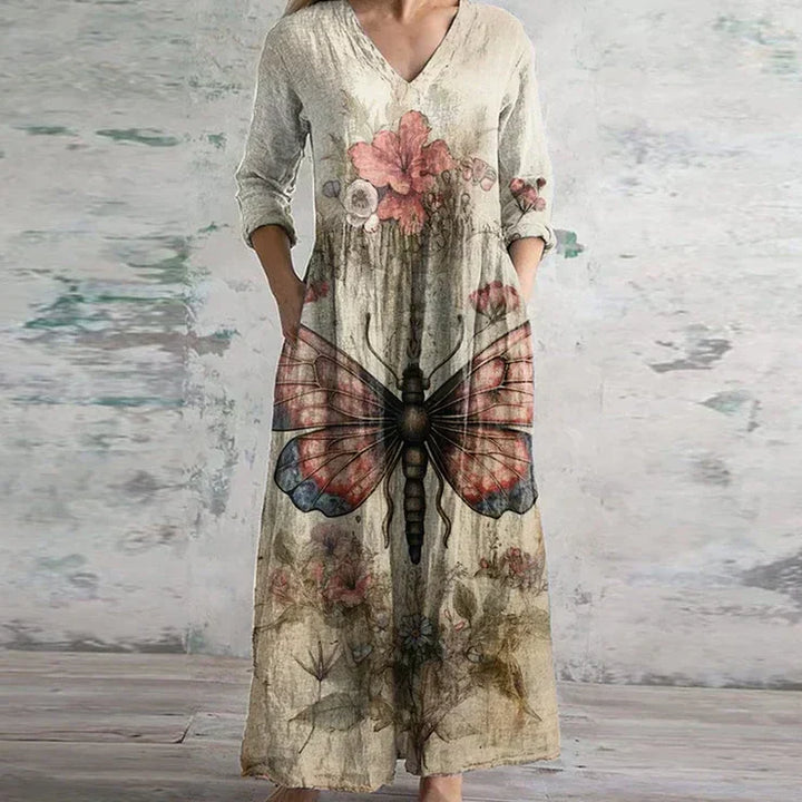 Kristen Retro Floral Maxi Dress
