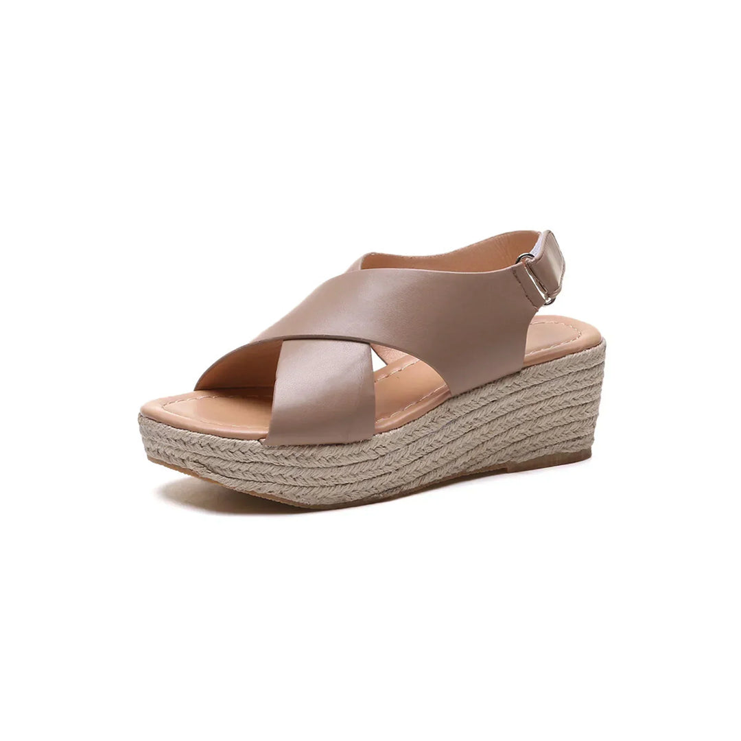 Selene Cross-Strap Wedge Sandal