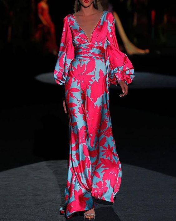 Felicia Flowy V-Neck Maxi Dress