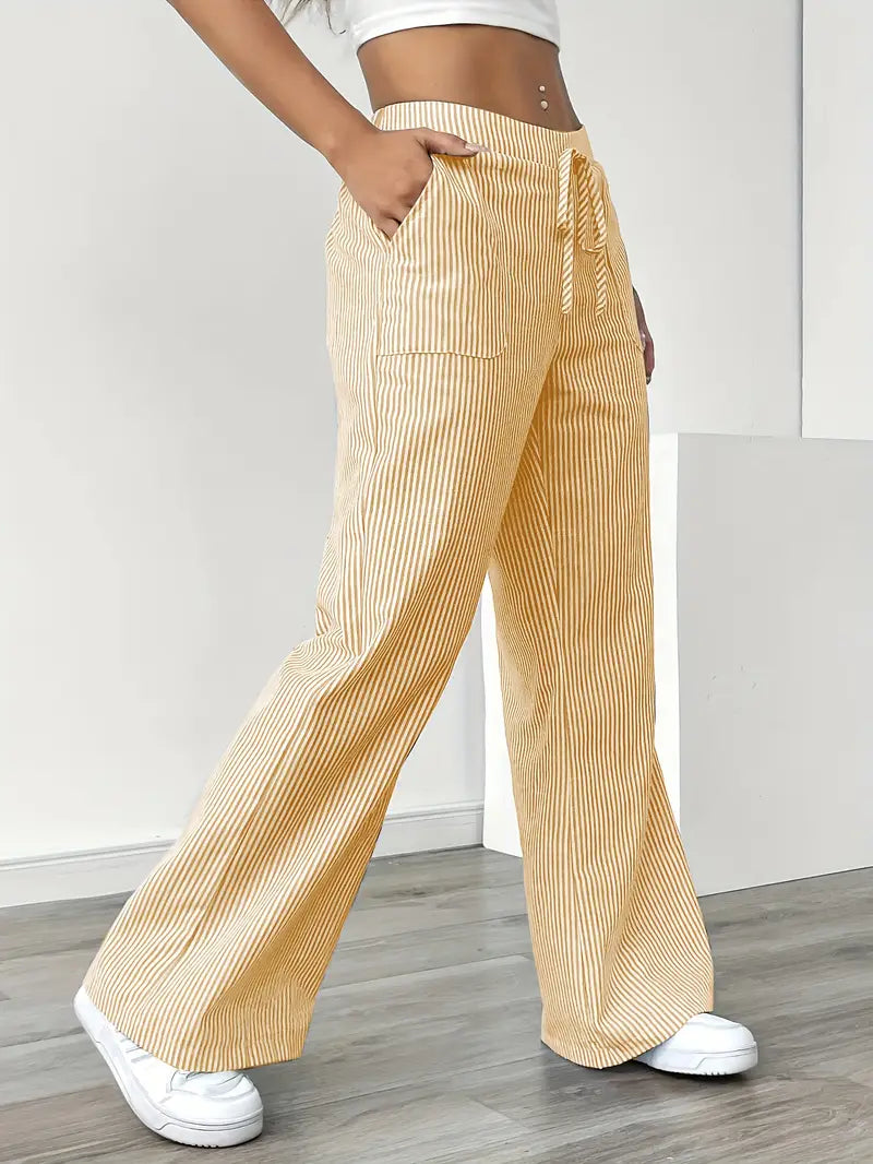 Soleia Striped Wide-Leg Trouser