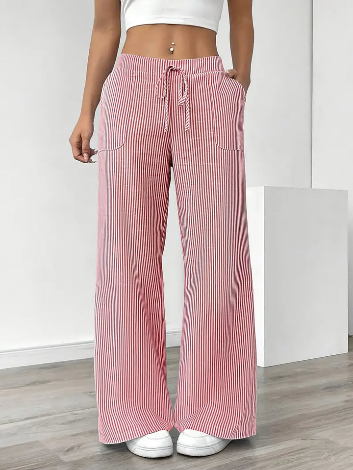 Soleia Striped Wide-Leg Trouser