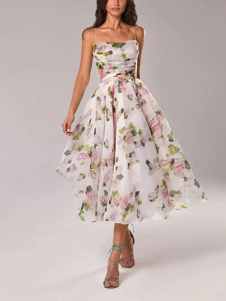 Florentine Floral Strapless Midi Dress