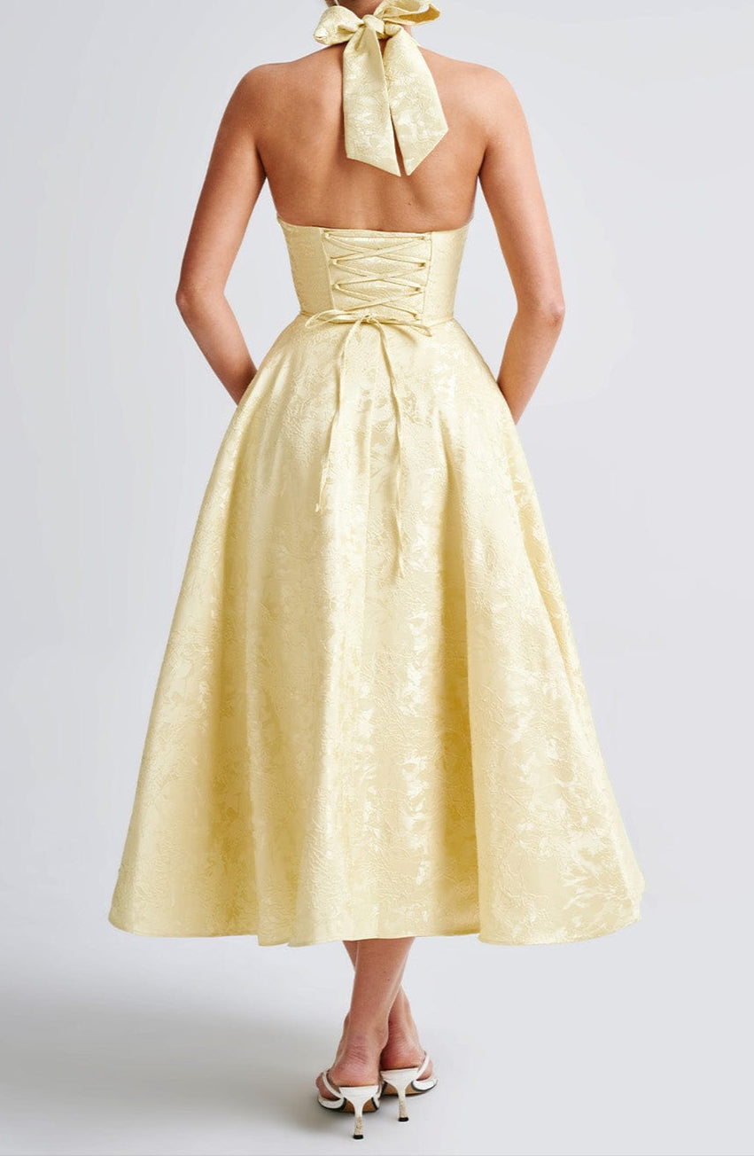 Celestine Halter Neck Corset Midi Dress
