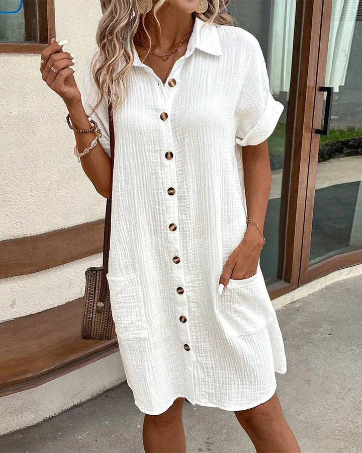 Melissa Button Front Shirt Dress