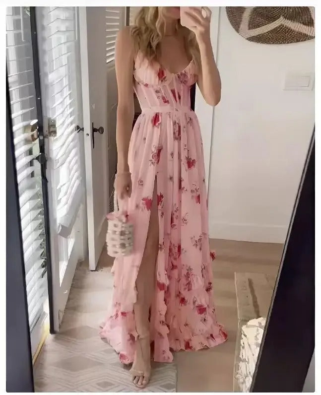 Zara Floral Slit Maxi Dress