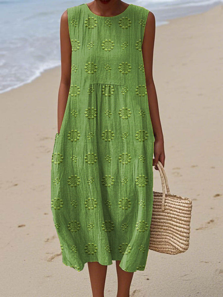 Roxanne Sleeveless Pocket Midi Dress