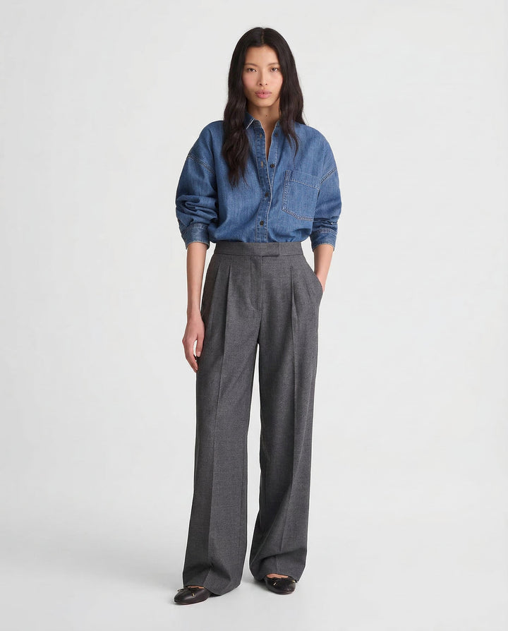 Virelle Draped Wide-Leg Trousers