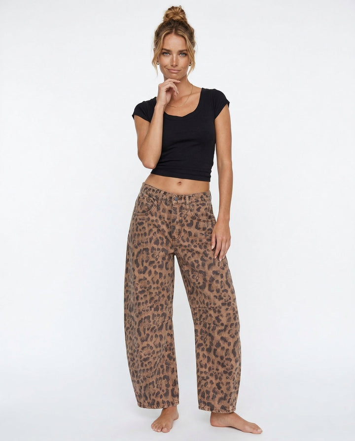 Everly Barrel-Leg Denim Jeans