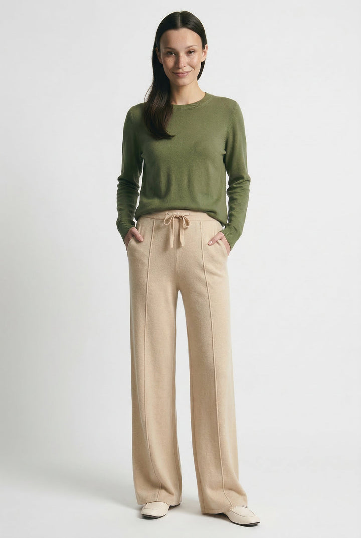 Elysia Merino Wool Wide-Leg Trousers