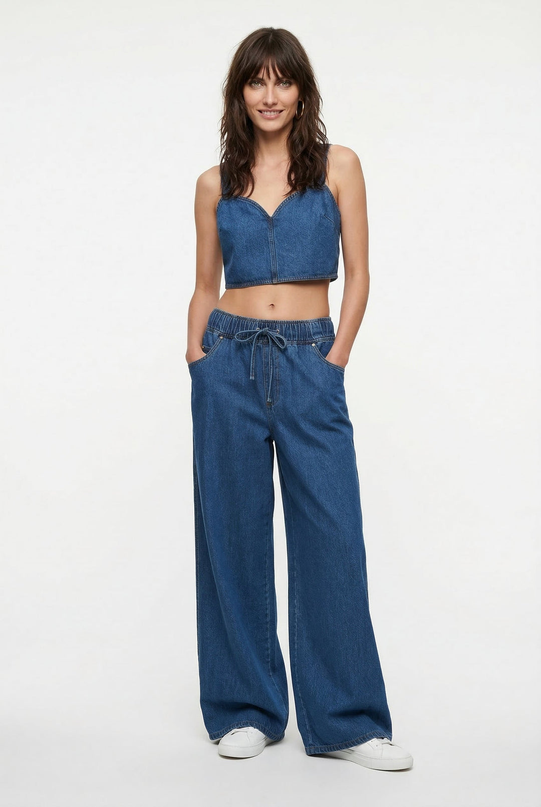 Auren Drawstring Wide-Leg Jeans