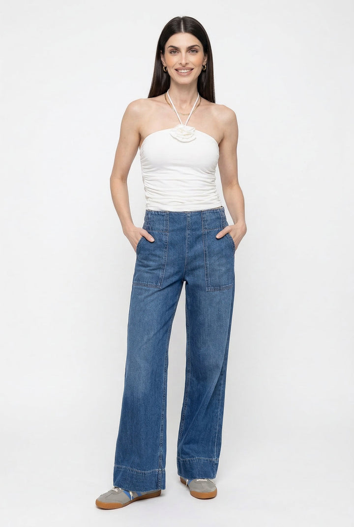 Solène Wide-Leg Denim Jeans