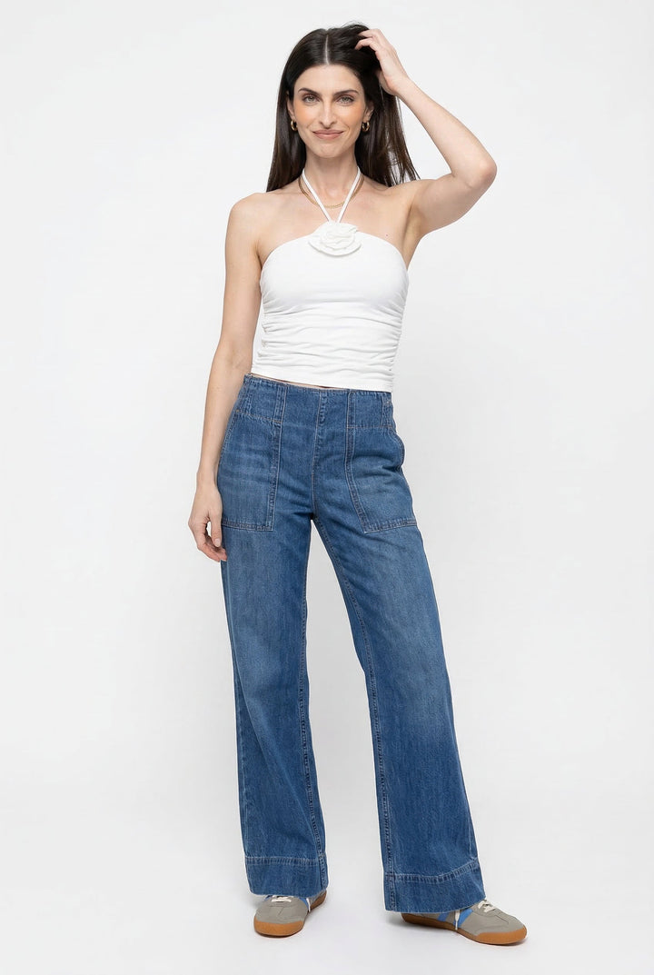Solène Wide-Leg Denim Jeans